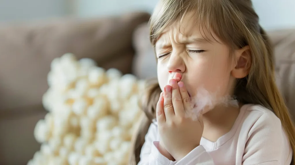 Child coughing vomiting bazooka